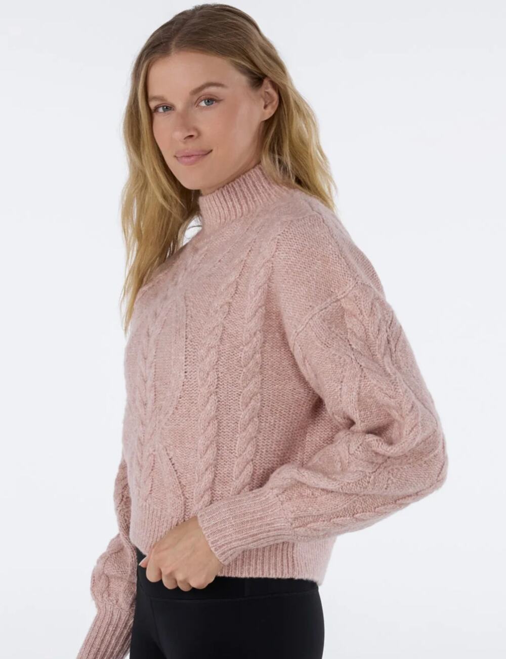 TAVI Hi Low Cable Sweater / Small / Rosette Women's Small Melange Soft NWT